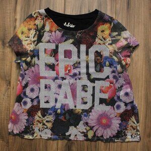 NWOT tokyo Darling Mesh Epic Babe Floral Crop Top XS